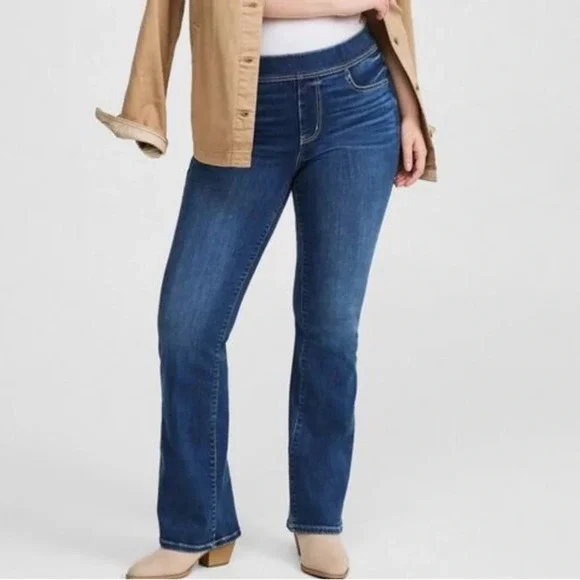 Torrid Mid Rise Lean Jean Pull On Super Soft Cozycore 1S 1X Casual Y2K - Picture 1 of 11